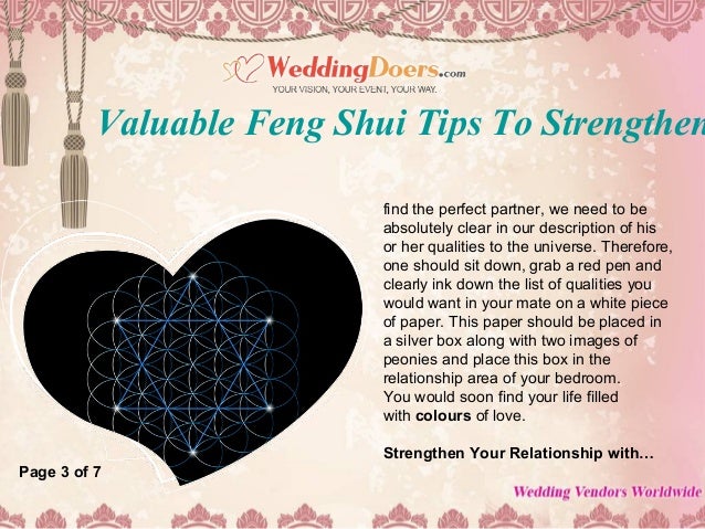 Feng Shui For the treatment of Attracting A Partner Feng Shui As a service to Attracting A Partner